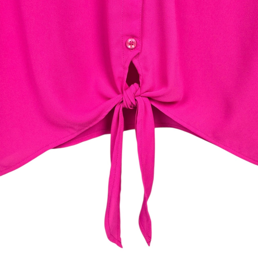 Rock & Roll Cowgirl Pink Tie-Front Lace Back Blouse Women's Size Large Mint! - Picture 5 of 6